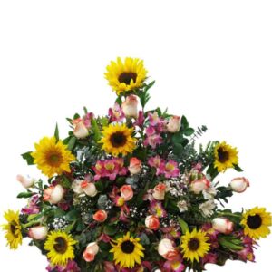 Arreglo de Girasoles y rosas