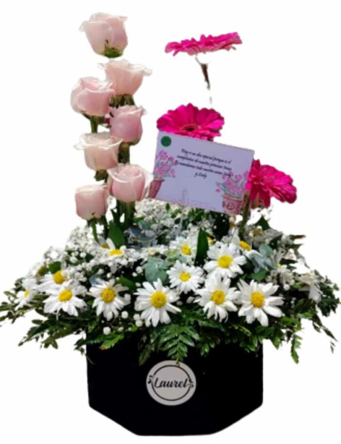 Arreglo de gerberas y Rosas