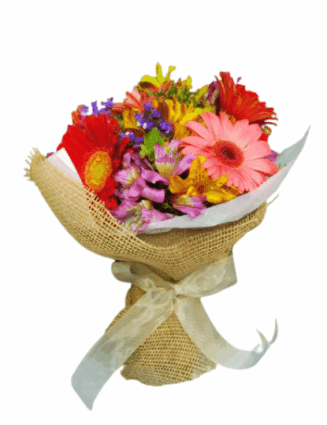 Ramillete de media docena de gerberas