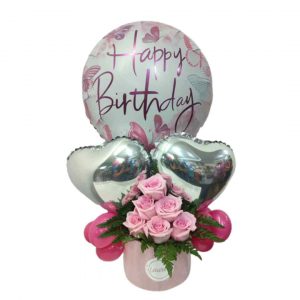 Box de Rosas y Globos love