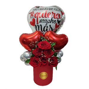 Box de Rosas y globos Love