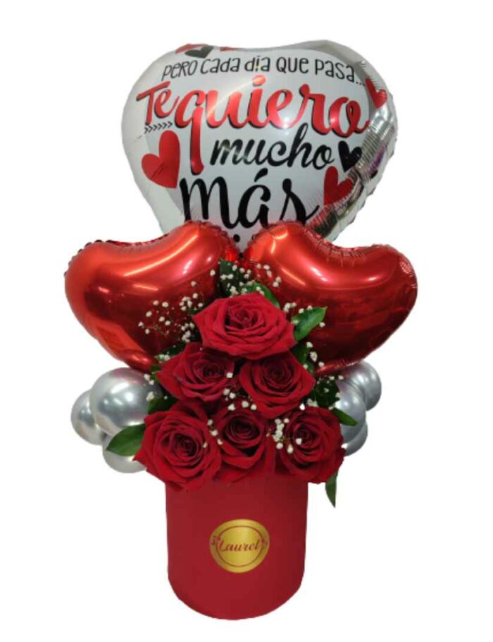 Box de Rosas y globos Love