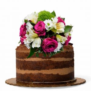 topper de flores naturales para torta