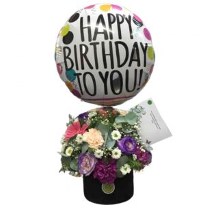 Caja de Flores con Globo