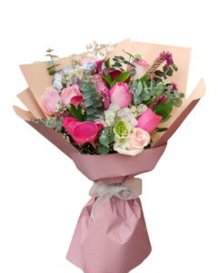 Ramillete de 12 rosas pasteles