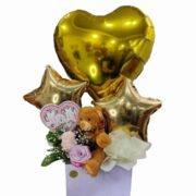 Regalo de rosas y peluche dia de las madres
