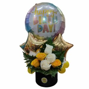 Box de rosas y globos love 2