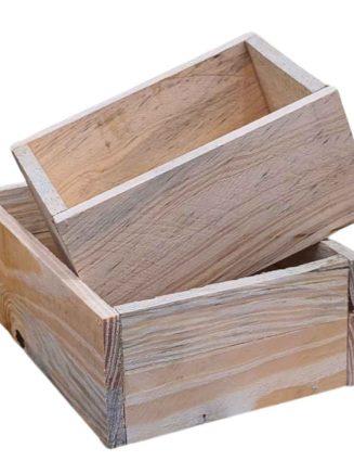 Cajas de madera natural artesanales para arreglos y desayunos sorpresa en Floristeria Laurel