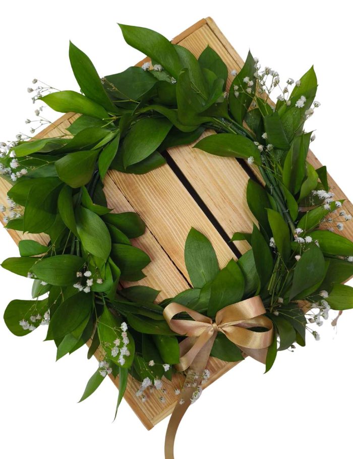 Corona de laurel natural para graduación universitaria Floristería Laurel